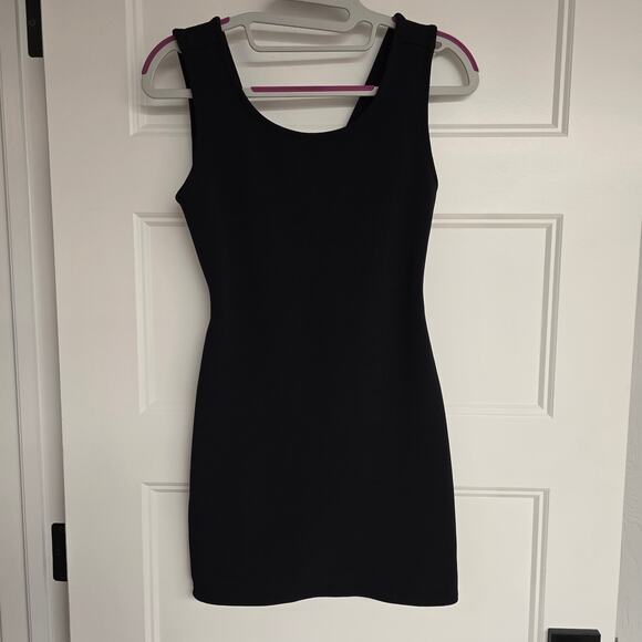 Women's Wet Seal Black Fitted Mini Dress with Criss Cross Back - Size Small - Picture 1 of 9